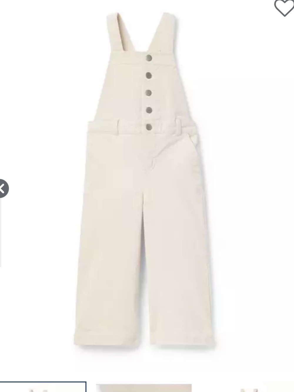 JANIE AND JACK THE CORDUROY OVERALLS CREAM GIRLS